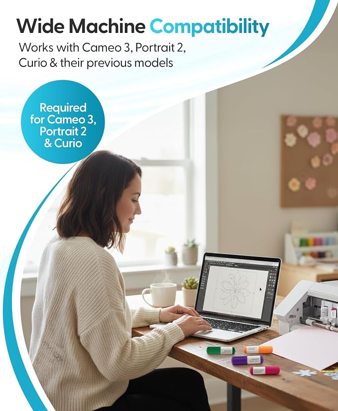 Silhouette Sketch Pens Set - 8 Basic Colors for Cameo, Portrait & Curio
