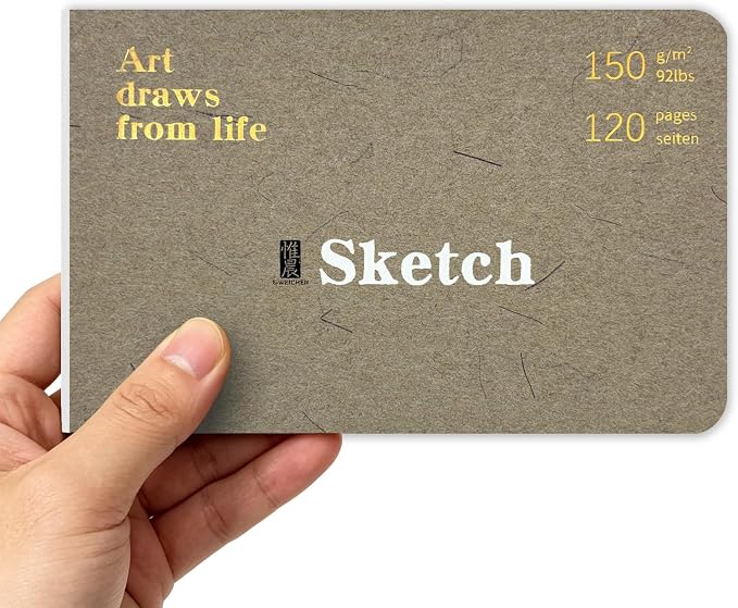 120 Pages Hardcover Pocket Sketchbook,Mini Small Travel Drawing Journal