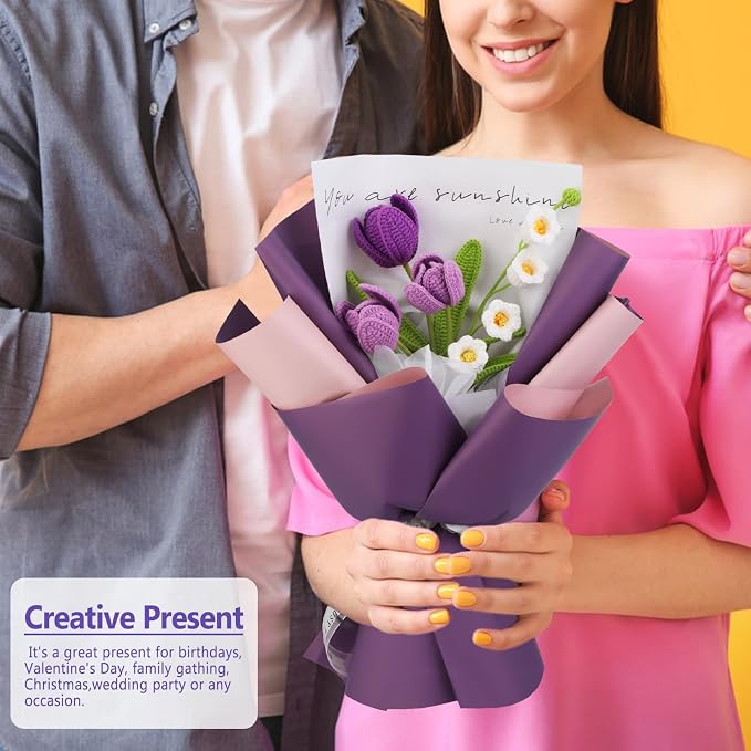 Iuuidu Crochet Kit for Beginners, Flower Bouquet Crochet Kit