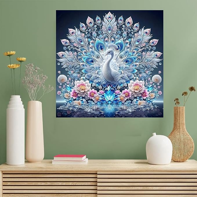Benjenes Peacock Diamond Art Kits for Adults, Diamond Painting Kits