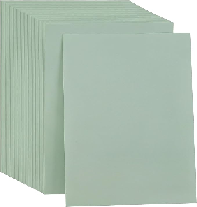 35 Sheets Sage Green Cardstock 92LB Construction Paper 8.5 x 11 Inch
