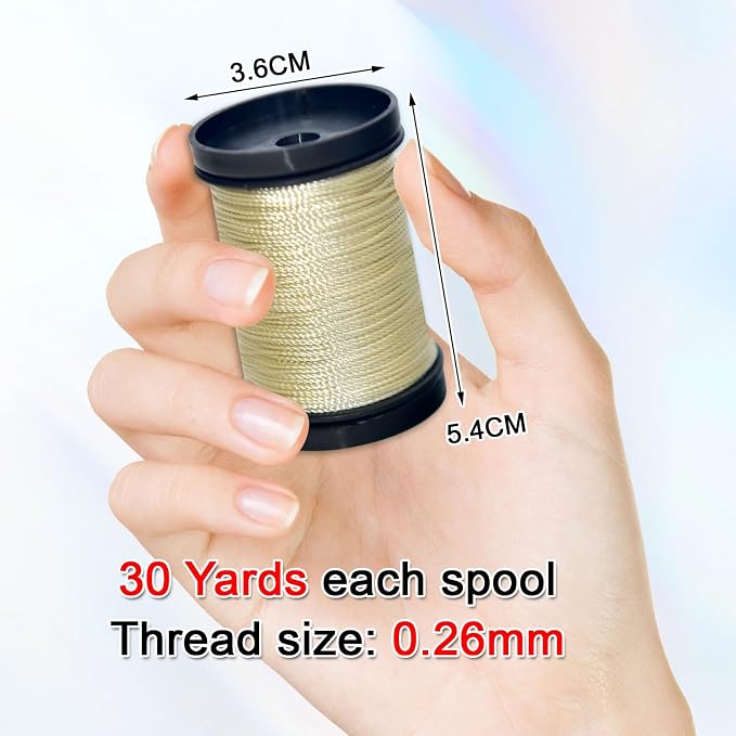 30 Yards Heavy Duty Extra Strong Upholstery Nylon Sewing Thread for Machine, Home, Hand, Craft, and Denim Leather，Color：Beige