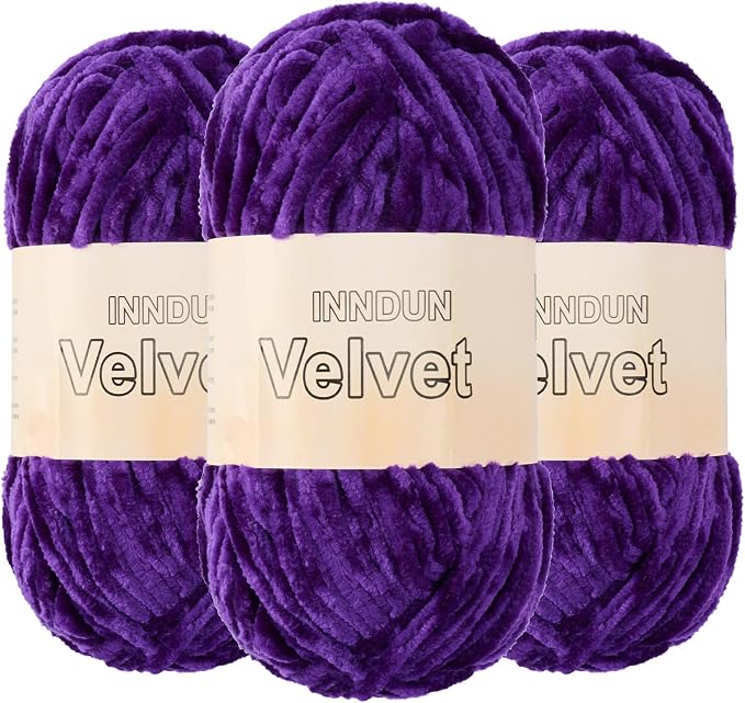 Soft Velvet Chenille Yarn for Crocheting, Super Bulky Yarn for Blankets