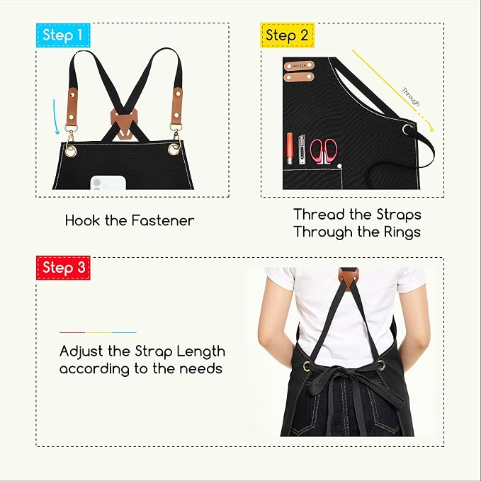 MEEDEN Painting Apron for Men Women: Adjustable Cross Back Waterproof