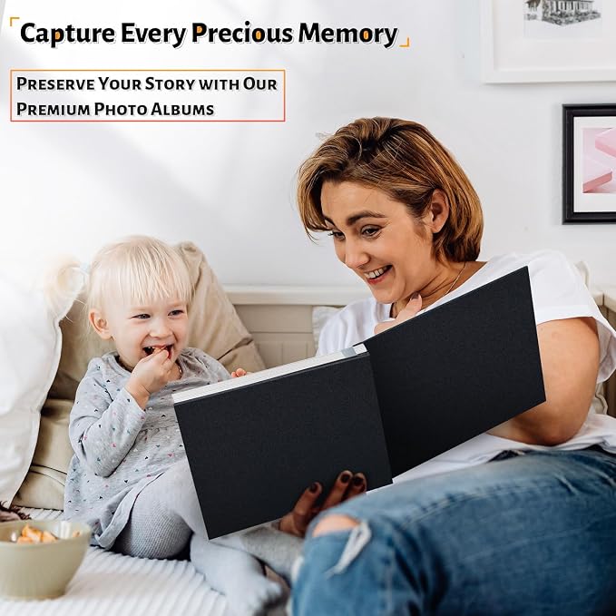 Artfeel Photo Album Self Adhesive Scrapbook,120 Pages Large Photo Book for 4x6,5x7,8x10 Pictures,DIY Album for Baby Wedding Family Travel Birthday,with Metallic Pen and Scraper