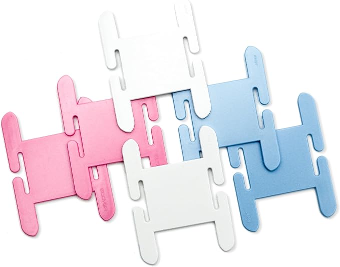 Clover Bobbin Set, 6-Piece, Red, 5" Height x 2.6" Length x 0.4" Width