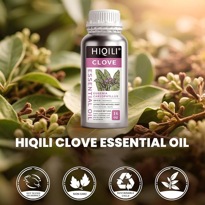 HIQILI Clove Essential Oil for Diffusers for Home, DIY, Large Capacity