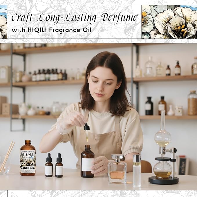HIQILI Gardenia Fragrance Oil, DIY Women Perfume & Body Spray - 5.07 Fl Oz