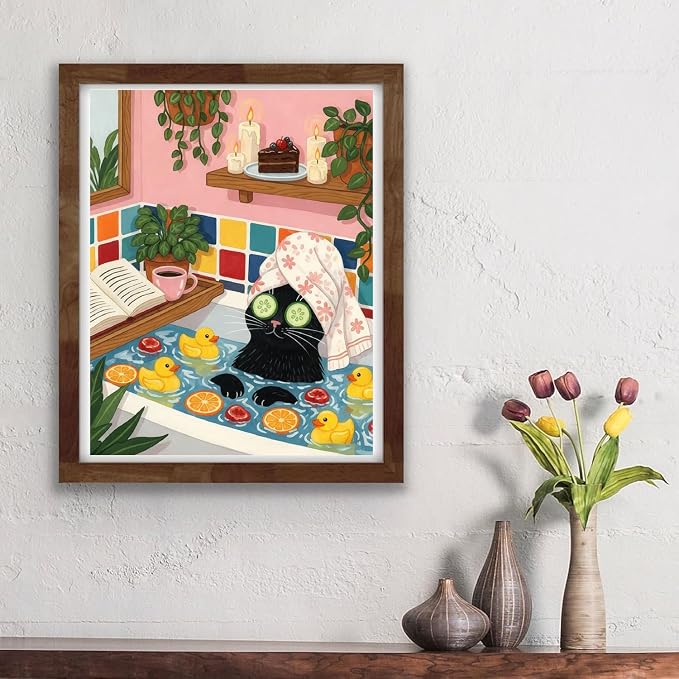 Black Cat Diamond Art Kits for Adults Diamond Painting Kit for Beginner