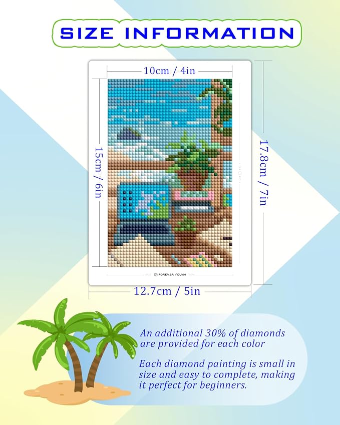 forever young Minigem Sea Echo & Dream Journey Diamond Art Kits, 5x7in Card