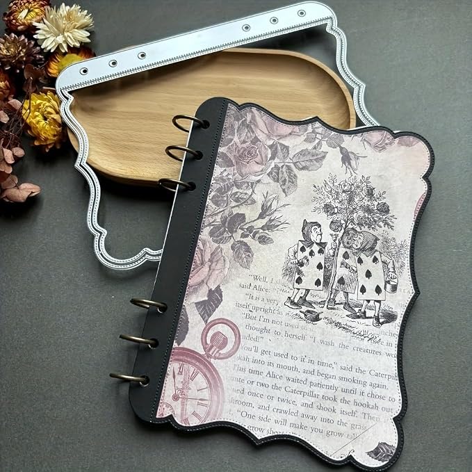 Lapoo Geometric Cutting Die for Scrapbooking - Durable, Metal Cutting Die for DIY Scrapbook Photo Album Decorative Paper Card, Card Making Supplies (Leaf Border 6.3 x 4.8 in)