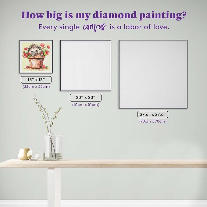 DIAMOND ART CLUB Floral Hedgehog Diamond Art Kits for Adults
