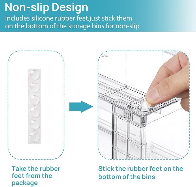 Vtopmart Clear Stackable Storage Drawers, 6 Pack Large Organizer Set