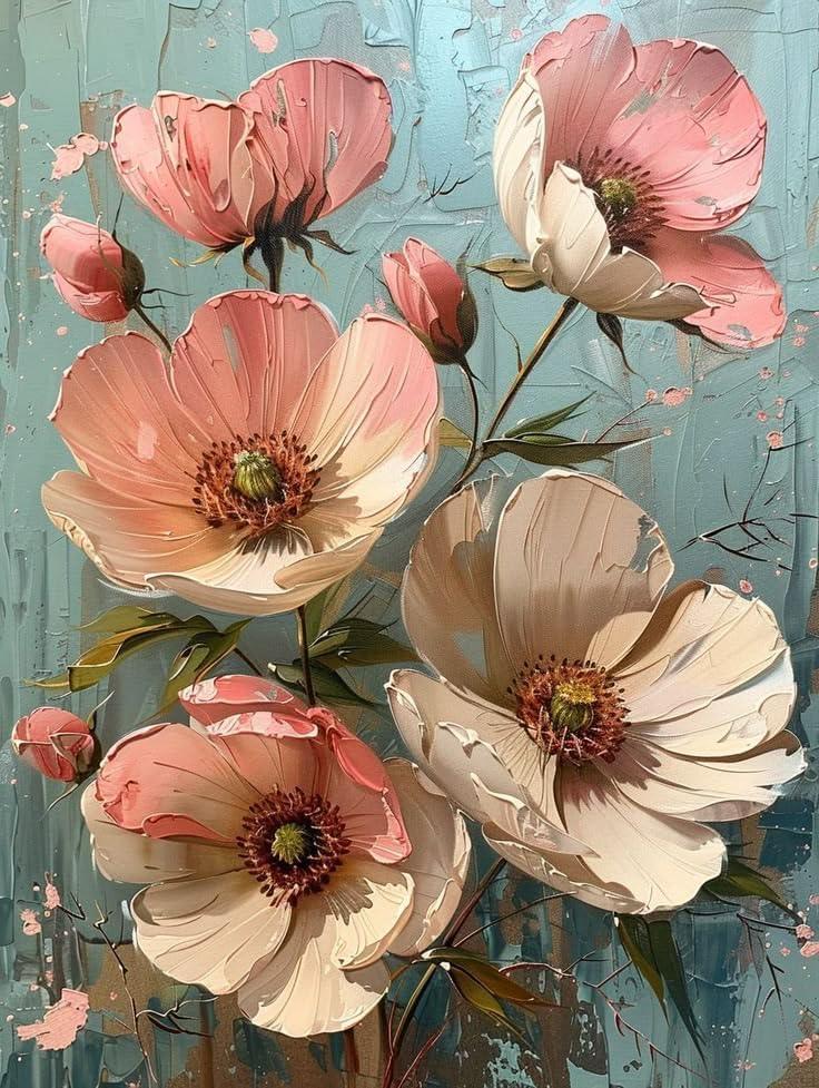 Flower Paint by Numbers Kit for Adults Floral Paint by Number Adult 16x20in | Flowers Paint by Numbers Adult for Home Wall Decor Gifts, DIY Acrylic Oil Painting Pre Drawn Canvas Stress Relief