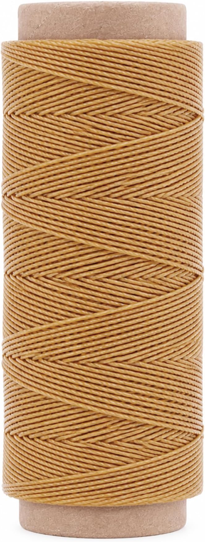 Mandala Crafts 130M 0.55mm Khaki Round Waxed Thread for Leather Sewing