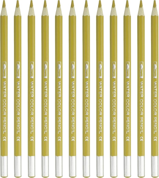PATIKIL Watercolor Pencil, 12Pcs Water Soluble Pencils for Blending, Coloring, Sketch Drawing, Painting, Gold
