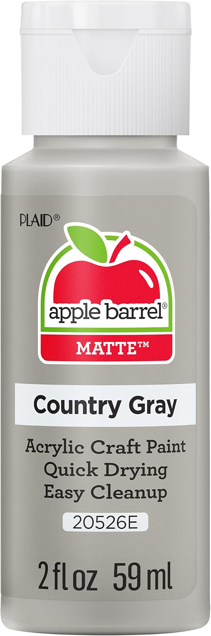 Apple Barrel Acrylic Paint in Assorted Colors (2 Ounce), 20526 Country Grey