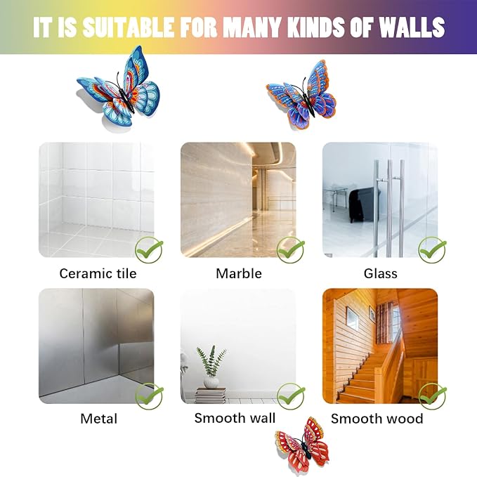 SAOROPEB 3D Butterfly Wall Decor, 24 Pcs Landscape Butterfly Decorations