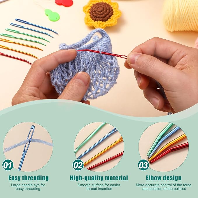 Bupete 40 Pcs Yarn Needles, Darning Needles Tapestry Needles for Yarn | Plastic Sewing Needles, Crochet Needles for Yarn, Plastic Large Eye Sewing Needles for Sewing Knitting Crochet