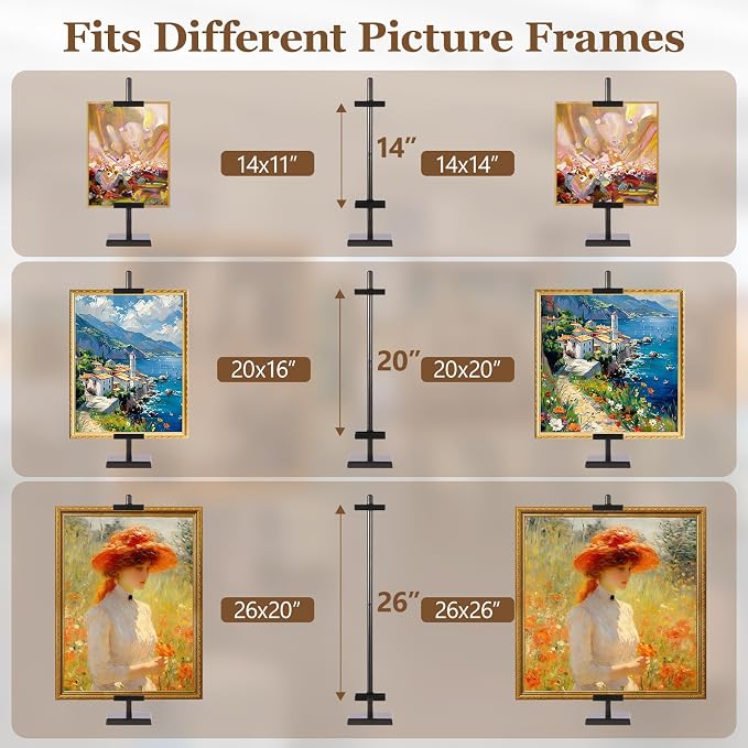 30'' Adjustable Tabletop Easel Stand, Black Easel for Display | Steady and Elegant Picture Easels for Display, Picture Frame Stand, Adjustable Art Easel,Picture stand for Artwork, Photo.