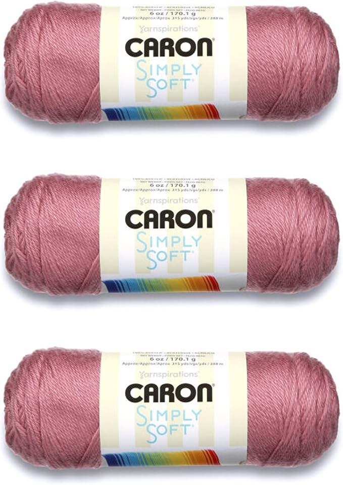 Caron Simply Soft Solids Yarn (4) Medium Gauge 100% Acrylic - 6 oz - Plum Wine - Machine Wash & Dry