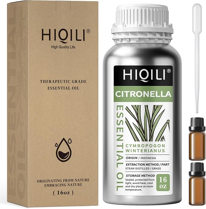 HIQILI Citronella Oil for Diffusers & Homemade Sprays