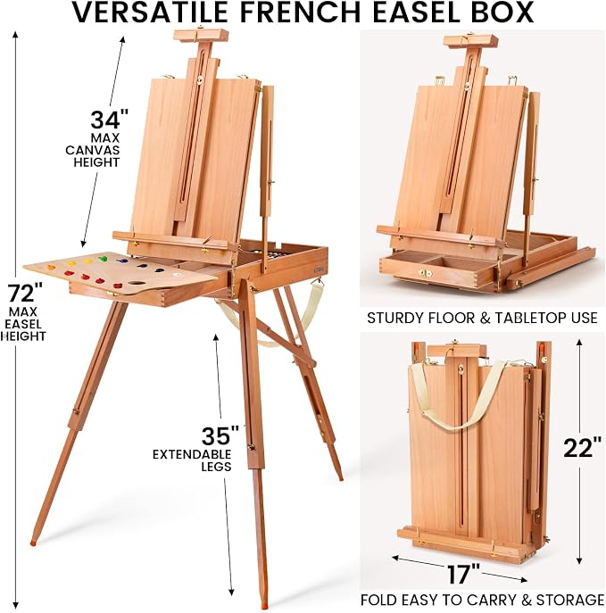 188Pcs All-in-One Art Painting Kit with French Easel, 96 Acrylic, Watercolor & Oil Paint Set, Complete Art Supplies Painting Set for Adults, Artists, Beginners