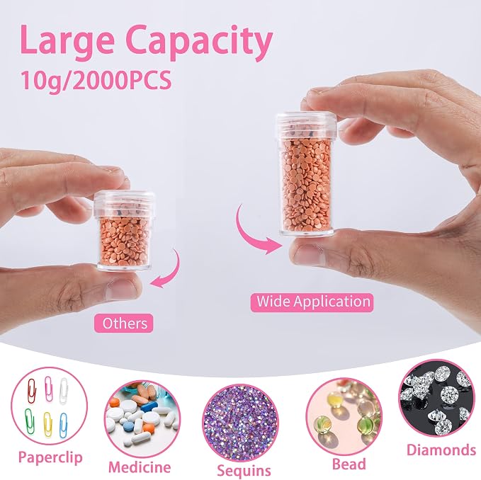 LYMUSUMI 30 Slots Diamond Art Storage Containers for Adults | Portable Bead Storage Boxes for Diamond Painting Accessories and Tools Pink