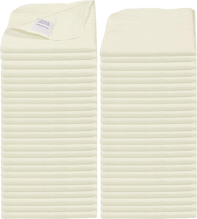 Shop Towels| Multipurpose Commercial and Residential Shop Cleaning| Car Wash, Polish, Housewares, Microwave, Coffee Machine, Restaurant, Bathrooms, Electronics, Auto Garage | 50 Pack 14"x12" Natural