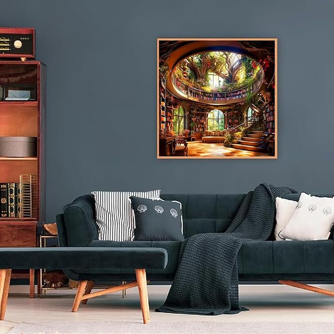 XUCNWL Diamond Art Kits for Adults,Bookstore Diamond Painting for Beginners