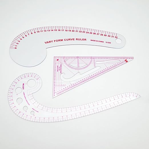 Clear Metric Sewing Rulers,French Curve Sewing Rulers Set,Sewing Tools Supplies for Quilting, Dressmaking, Tailors, Designers, Flexible PVC, 9PCS