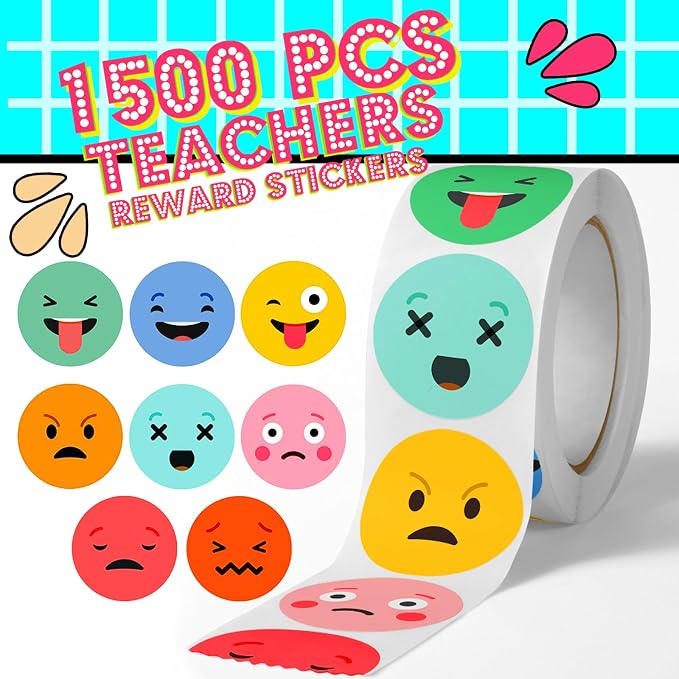 1500 Pcs Smiley Face Stickers Motivational Stickers for Teachers