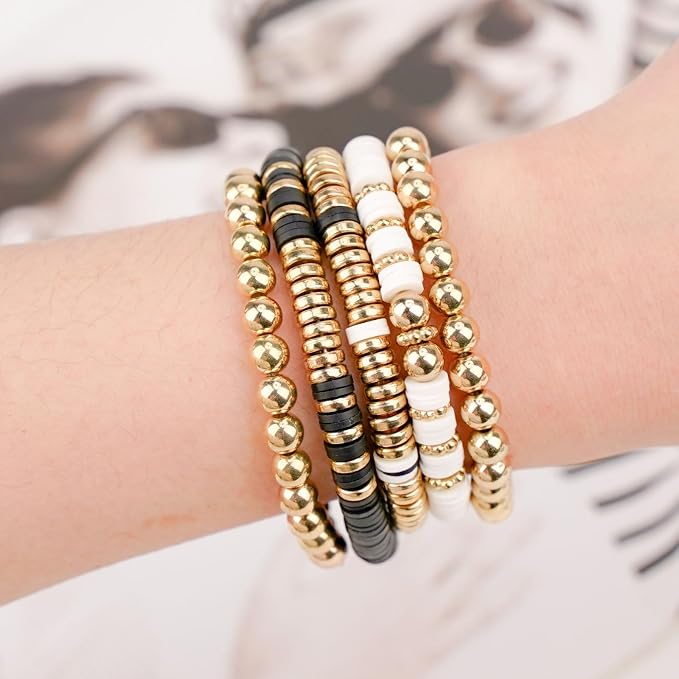 Gionlion 3000 Pcs Clay Beads Bracelets for Women Adults, Bracelet Making kit Golden Beads for Jewelry Making, Charms Bracelet Kit DIY Arts and Crafts Birthday Gifts