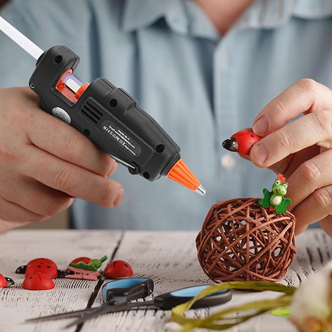 Fireproof Mini Hot Glue Gun, 20W with 30 Glue Sticks for DIY Crafts