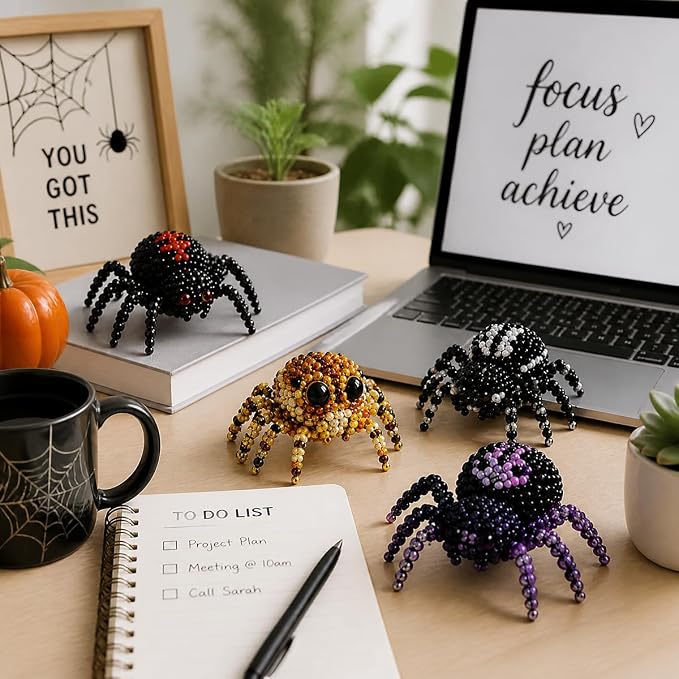 3D Beaded Animal Kit with Instructions,DIY Beading Embroidery Kit,Cute Spider & Animal Beading Craft Handmade Bead Art Mosaic Kit for Adults,Beginners