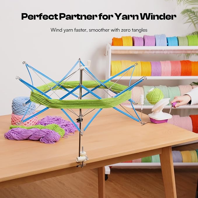 Caydo Yarn Swift Y1, Portable Metal Umbrella Holder for Knitting & Crochet
