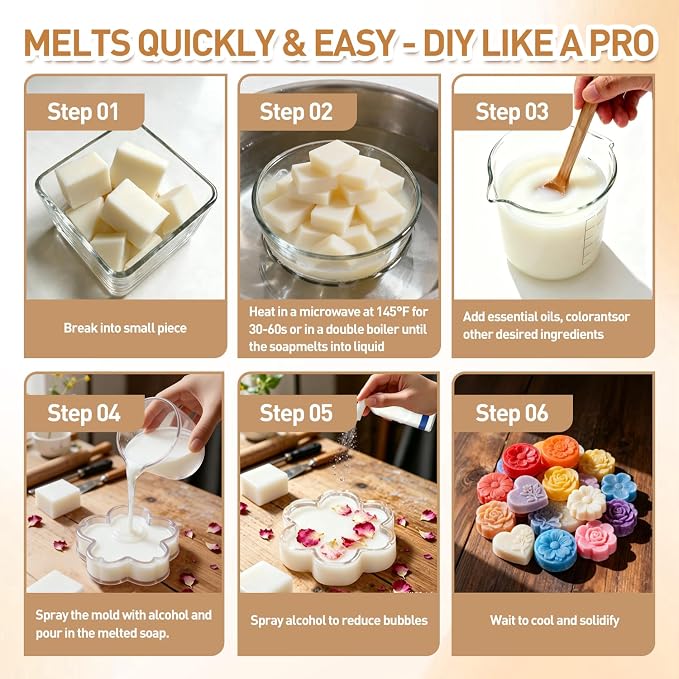 Melt and Pour Soap Base, Pre-Cut for DIY Soap Craft, 5LB Goat Milk