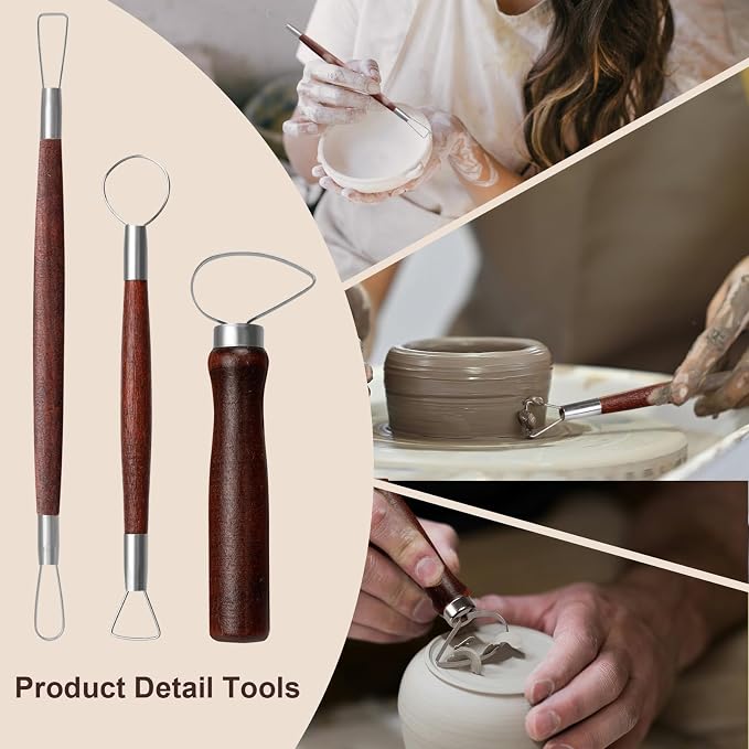 Amrules 31 Pcs Polymer Clay Sculpting Tools Kit for Adults, Red | Multi-Functional for Carving, Dotting & Molding, Ideal for Art Class & Pottery Studio, Comes with Zipper Storage Bag