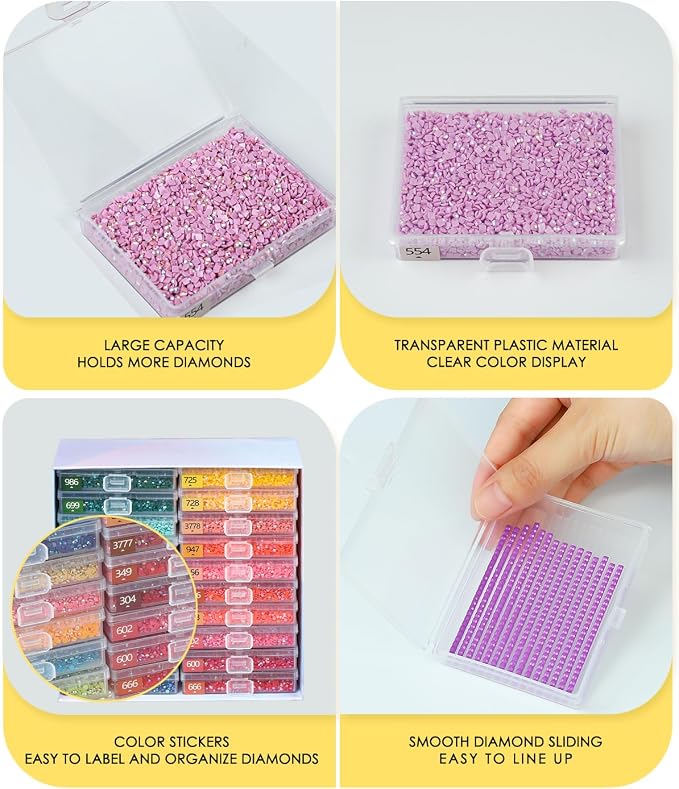 Diamond Art Trays With Lids, 20PCS Diamond Painting Trays, Gift Box
