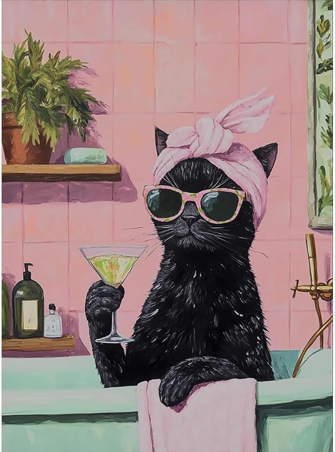Black Cat Diamond Art Kits for Adults Diamond Painting Kit for Beginner