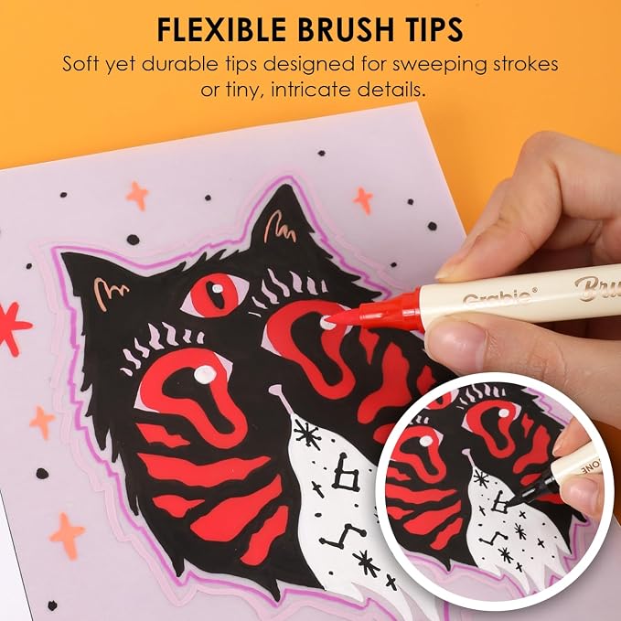 Grabie Trace & Color Drawing Kit, Pack of 5 Dual Tip Markers, Yeti Collab