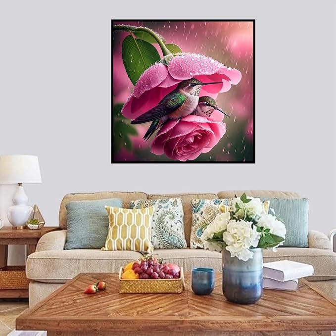 Diamond Art Kits for Adults,Hummingbird Diamond Painting,12 x 12 Inch