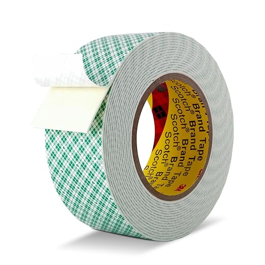 3M Double Sided Tape, 2" x 18Ft Foam Tape, 4032, Off White