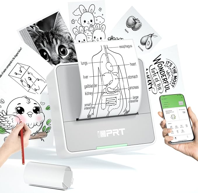 iDPRT Portable Sticker Maker Machine with 1 Roll Sticker Paper
