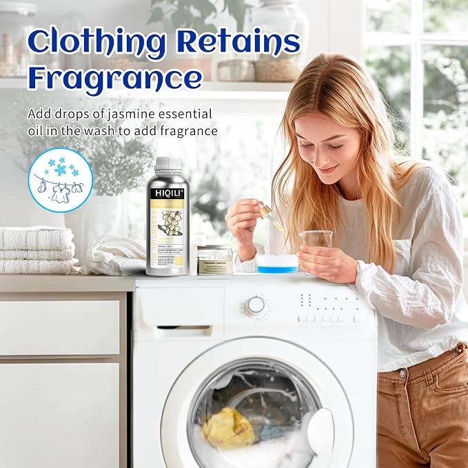 HIQILI Jasmine Essential Oil for Diffuser, Hair & DIY Perfume