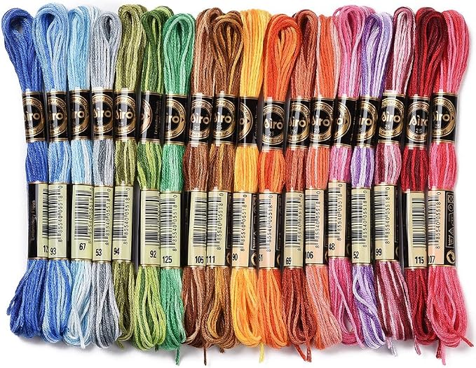 18 Skeins 157.5 Yards Variegated Embroidery Floss for Jewelry DIY