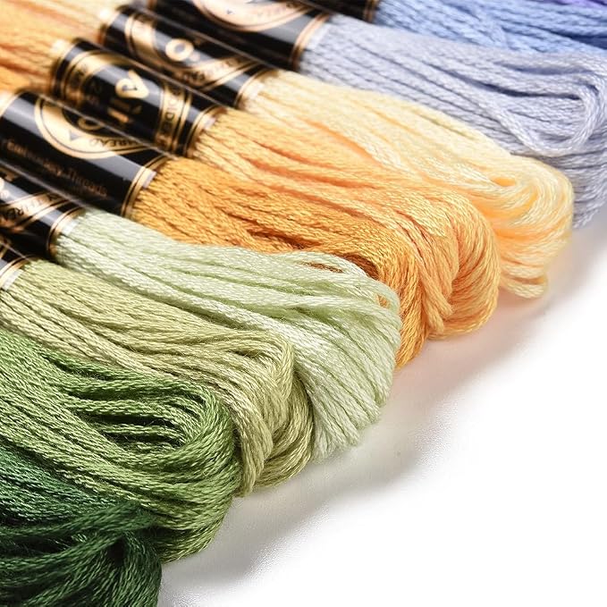 12 Skeins Purple Green Embroidery Floss Threads for Sewing Making