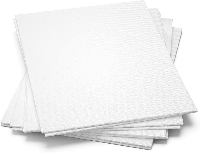 GOTIDEAL Canvases for Painting, 9x12 inch of 8 Pack, 100% Cotton | Professional Primed White Blank Flat Canvas Panels, Artist Canvas Boards for Acrylics Painting, Oil Watercolor Tempera