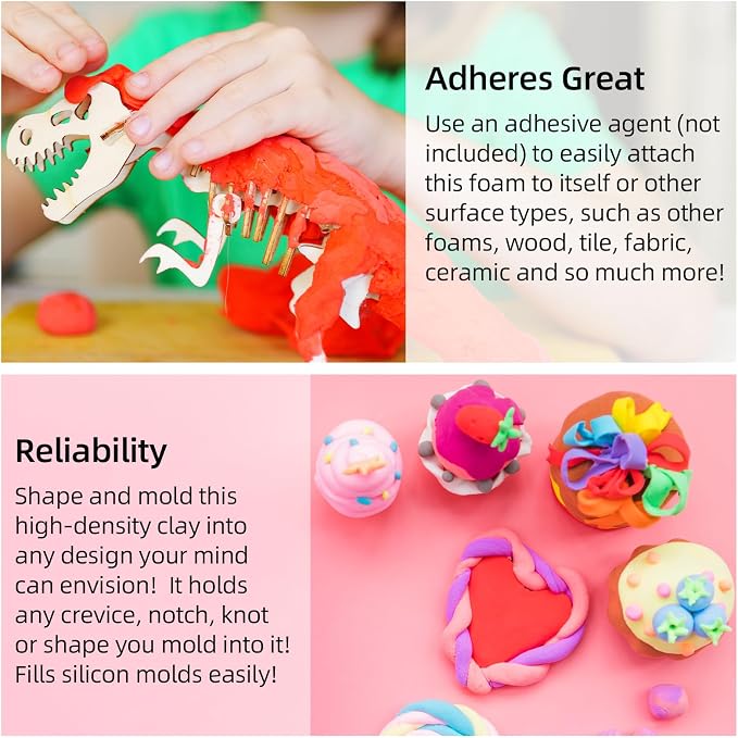Moldable Cosplay Foam Clay Blue Colors (300g) – High Density and Quality for Intricate Designs | Air Dries to Perfection for Cutting with a Knife or Rotary Tool, Sanding or Shaping