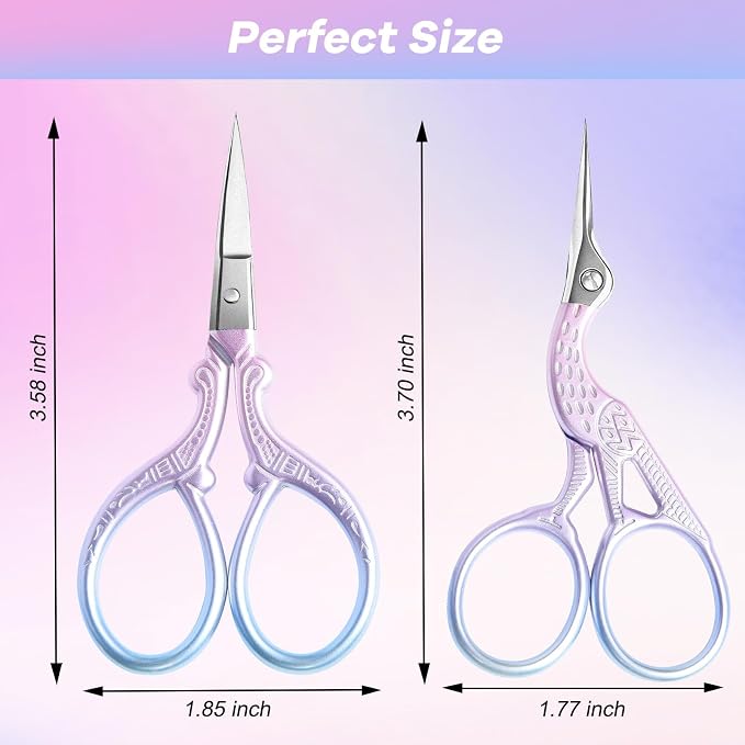 AQUEENLY Embroidery Scissors 2 Pcs Small Sewing Scissors Sharp Stainless Steel 3.6 Inches for Artwork, Crochet, Needlework, Threading, Pink
